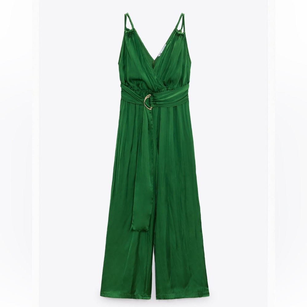 Zara satin effect buckle jumpsuit size medium